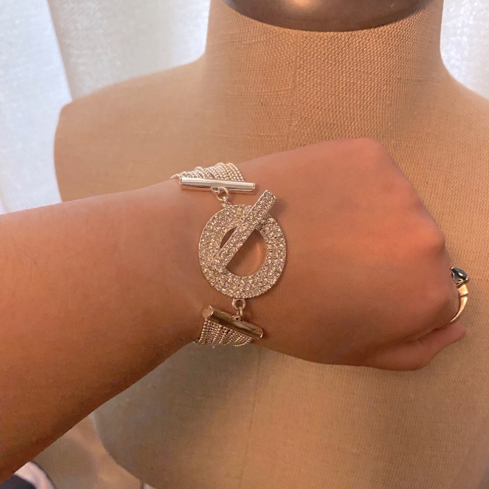 Limited Elegant Silver Bracelet with Crystal/Cubic Zirconia Accents! - Picture 1 of 4